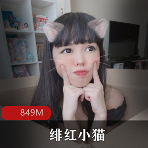 绯红小猫：高颜值主播腮红装福利姬，1套资源849M，cos猫形性感造型精致诱惑